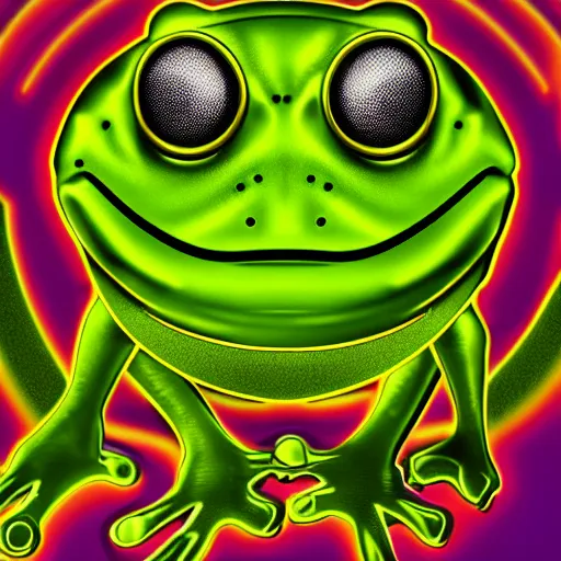 Image similar to Portrait photo of a cybernetic frog