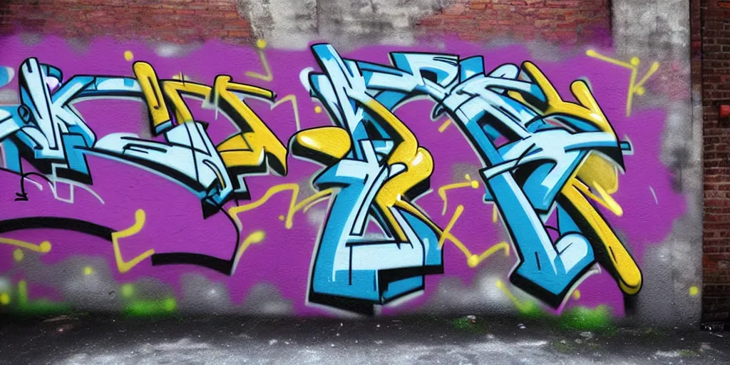 Image similar to hyperrealistic rendering, anti style graffiti