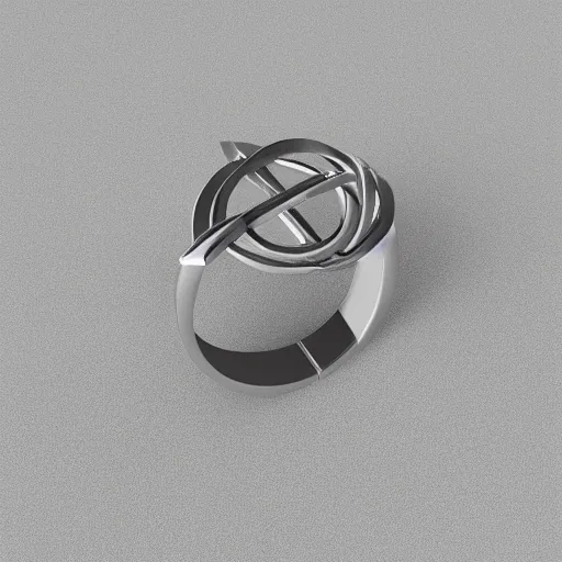 Prompt: 3 d model, armillary rings jewelry