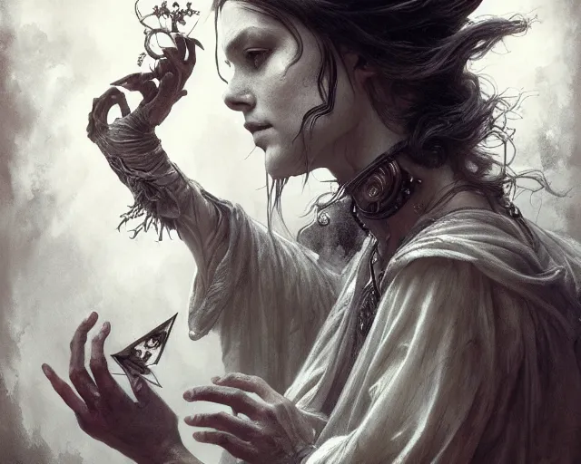 Image similar to photography of stephen gammell, deep focus, d & d, fantasy, intricate, elegant, highly detailed, digital painting, artstation, concept art, matte, sharp focus, illustration, hearthstone, art by artgerm and greg rutkowski and alphonse mucha