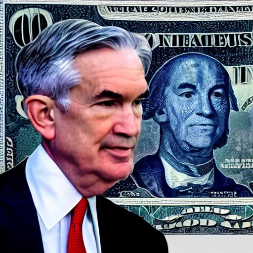 Image similar to Jerome Powell on a hundred dollar bill