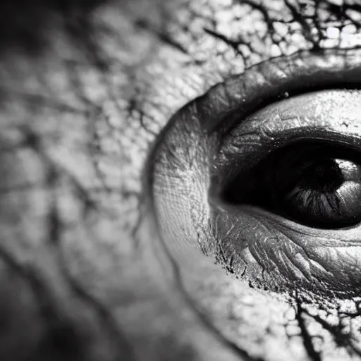 Image similar to a burning tree reflected in an ultra-macro human eye by Lee Jeffries, perfect lighting, extreme close-up