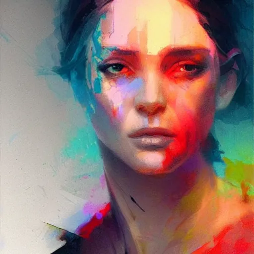 Image similar to portrait of a beautiful alyx vance, volume lighting, concept art, by greg rutkowski!!, colorful, xray melting colors!!