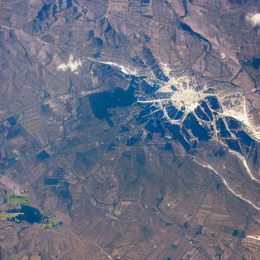 Image similar to satellite photo of santiago de chile and surrounding region, nadir angle