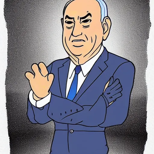 Image similar to benjamin netanyahu by studio ghibli