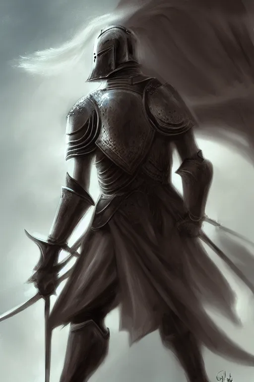 Prompt: half - length portrait of a knight, cry of despair. dramatic. fantasy, digital painting, hd, detailed.