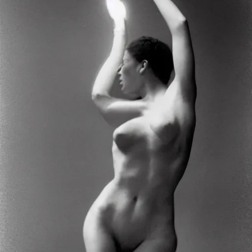 Prompt: full body shot, naturalist photography, beautiful figure, perfect form, dramatic lighting, black and white, in the style of alfred stieglitz