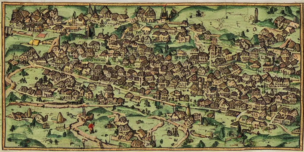 Image similar to the town of yelm, medieval map