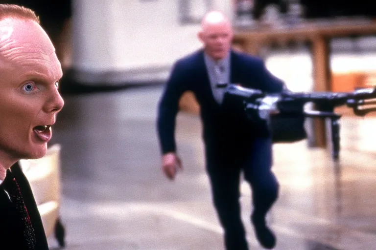 Image similar to a film still of Bill burr in patriot games, high quality