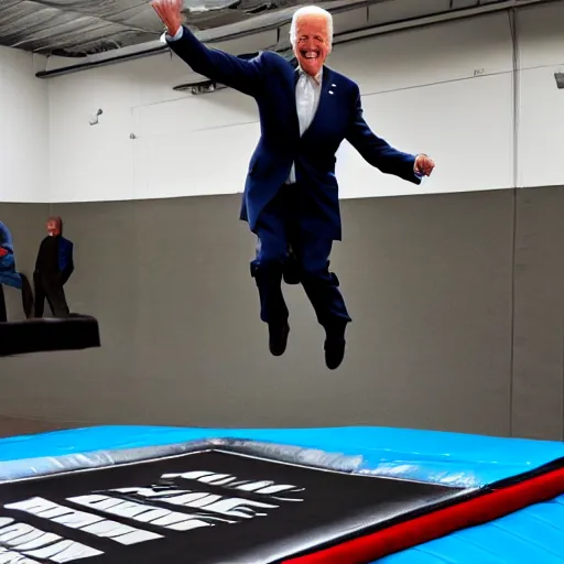 Prompt: joe biden jumping on a trampoline - n 4