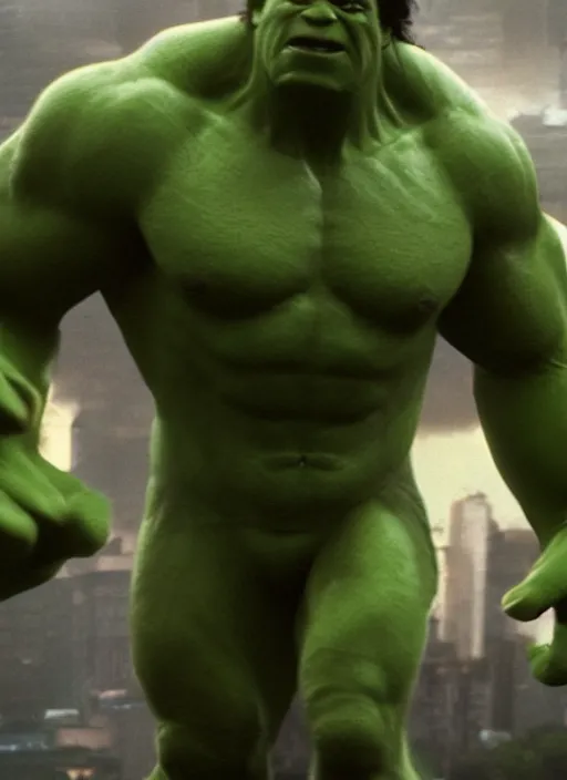 Image similar to film still of Jamie Savile as Hulk in The Incredible Hulk, 4k