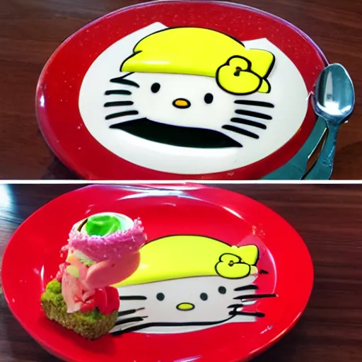Prompt: food with hellokitty