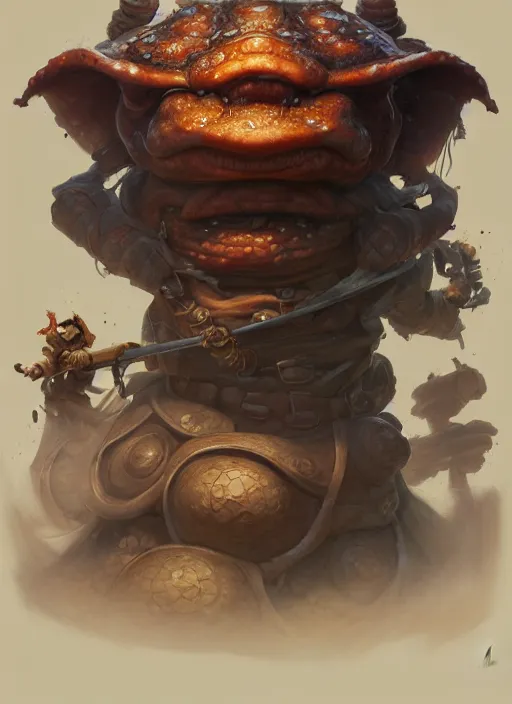 Prompt: subsurface scattering, toad samurai, by jesper ejsing, justin gerard, tomasz alen kopera, cgsociety and fenghua zhong, highly detailed, rim light, cinematic lighting, illustration, art, octane render, very coherent, cinematic, hyper realism, high detail, octane render, 8 k