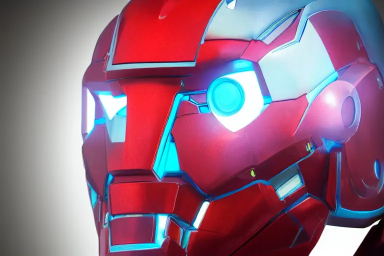 Image similar to futuristic fluid aquamarine iron man helmet, intricate, glowing, eyecandy, colorful, 3 d, octane render, photorealistic, modern,