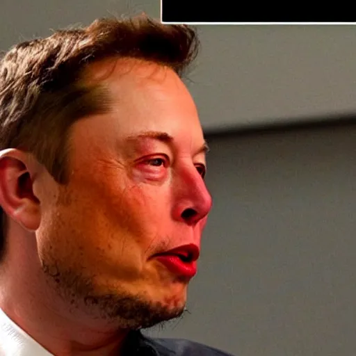 Image similar to elon musk wearing orange face