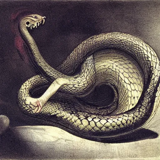 Prompt: snake by henry fuseli