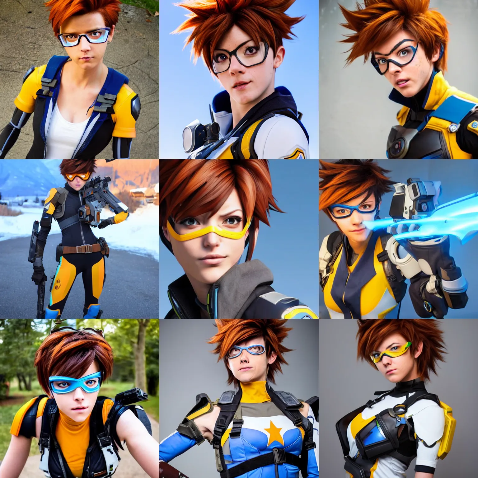 Prompt: tracer from overwatch as a real person