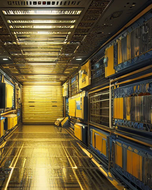 Prompt: space station storage room filled with corn, hyper realism, cinematic, dramatic ambient lighting, high detail, octane render, unreal engine, 8 k, vibrant colors, high contrast, depth of field, concept art, 3 d render, digital art, deviantart artstation, ray tracing, intricate complexity, extremely detailed,