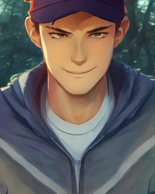 Image similar to dipper pines, medium shot, visible face, detailed face, perfectly shaded, atmospheric lighting, by makoto shinkai, stanley artgerm lau, wlop, rossdraws