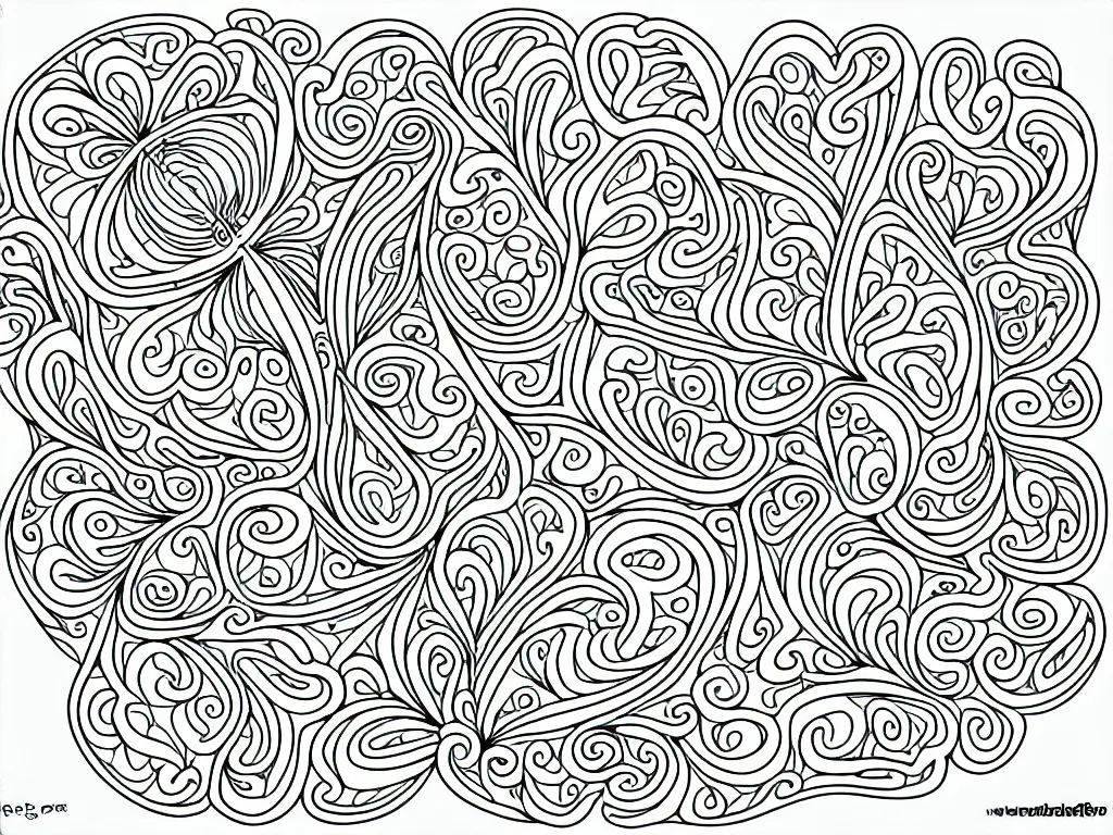 Image similar to beautiful frog, ornamental, fractal, line art, vector, outline, simplified, colouring page