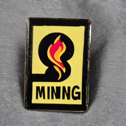 Image similar to retro minimalistic clean fire warning enamel pin