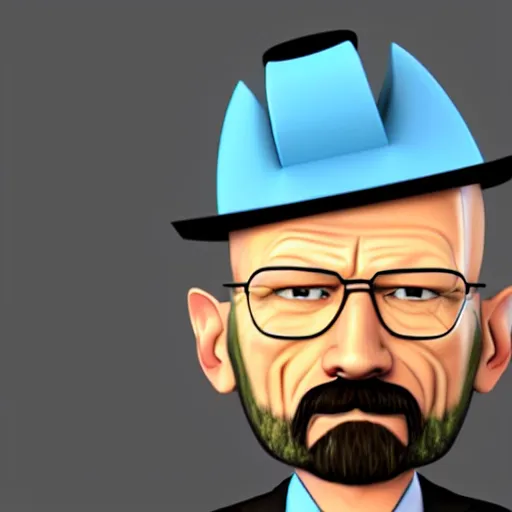 Image similar to walter white as an 3d cartoon character