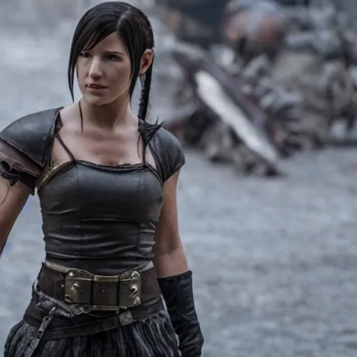 Prompt: A still of Tifa Lockhart from Final Fantasy VII in Game of Thrones