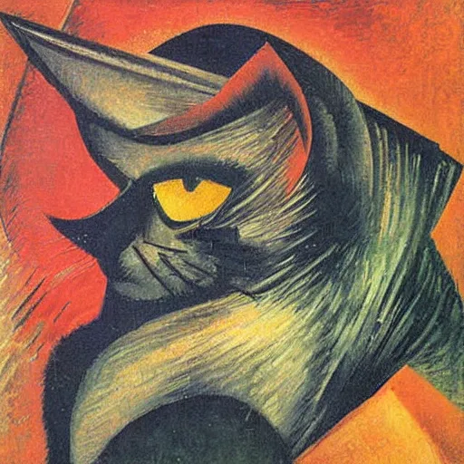 Image similar to black cat painting by umberto boccioni