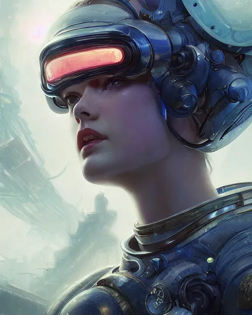 Image similar to a beautiful intricate exquisite imaginative exciting fashionable futuristic close up portrait of a female astro engineer with stern looks, mechanical uniform, neon lights on hood and jacket by ruan jia, tom bagshaw, peter mohrbacher, brian froud, futuristic organic city in the background, epic sky, vray render, artstation, deviantart, pinterest, 5 0 0 px models