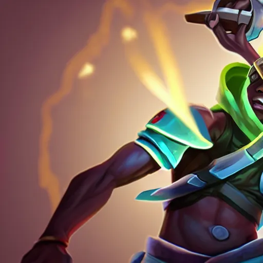 Image similar to Ekko from League of Legends