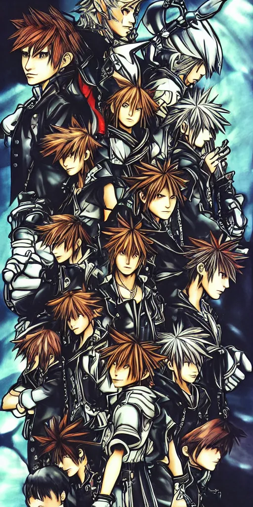 Prompt: kingdom hearts by yoji shinkawa