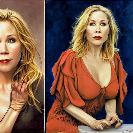 Image similar to Christina Applegate, by Mark Brooks, by Donato Giancola, by Fiona Stephenson, by Lawrence Malstaf