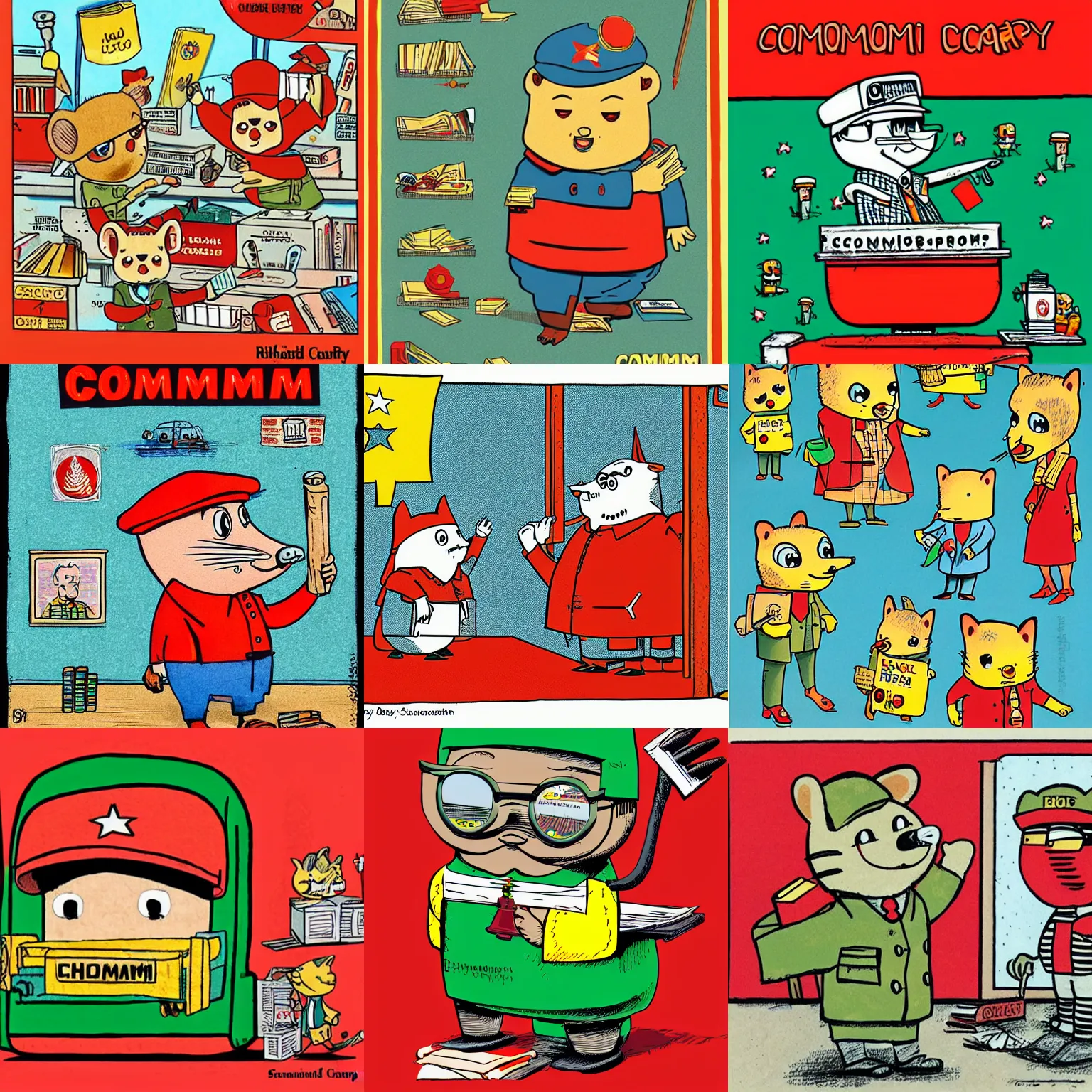 Prompt: communism by richard scarry
