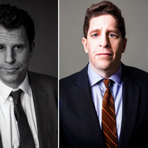 Prompt: a portrait photograph of a hybrid between max blumenthal - jimmy dore - aaron mate - tucker carlson - matt taibbi - glenn greenwald