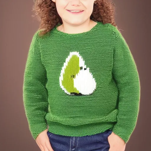 Image similar to avocado sweater knitting pattern for children intarsia chart picture jumper in dk yarn