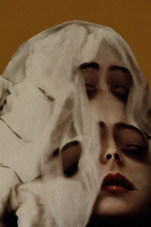 Image similar to hyperrealism close - up fashion portrait by roversi photo from the holy mountain by alejandro jodorowsky in style of francisco goya