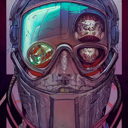 Image similar to portrait of a cybernetic evil lich, cyberpunk concept art by josan gonzales and moebius and enki bilal and and dan mumford and jean claude meziere and philippe druilleg