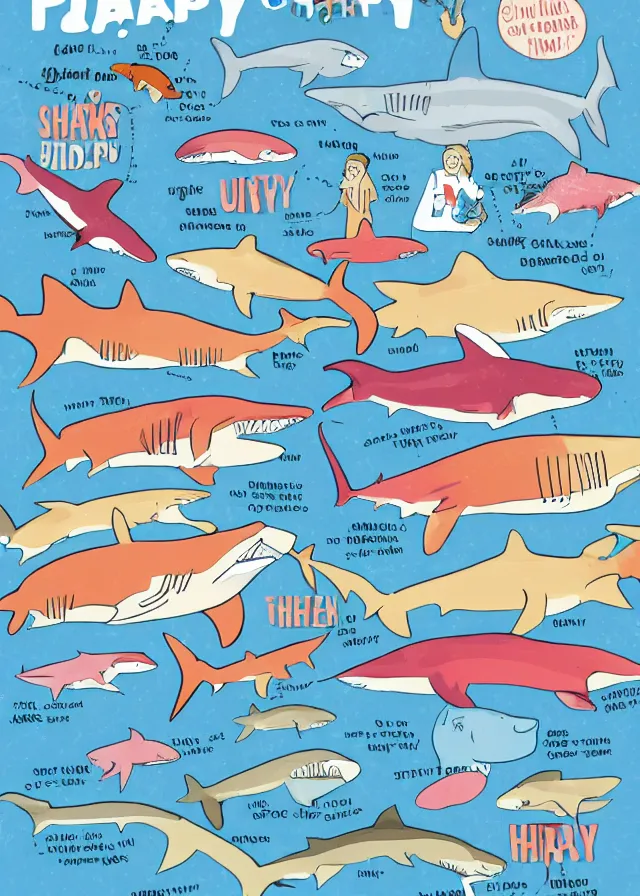 Prompt: illustrated guide to shark party etiquette