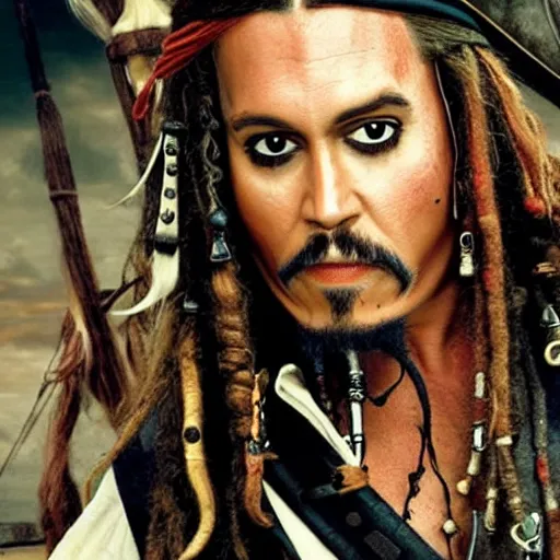 Prompt: christian bayle as jack sparrow