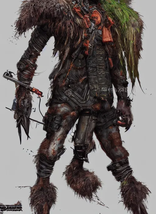 Image similar to detailed full body concept art illustration oil painting of an anthropomorphic capybara zombie hunter in full intricate clothing, biomutant, dystopian, ultra detailed, octane render