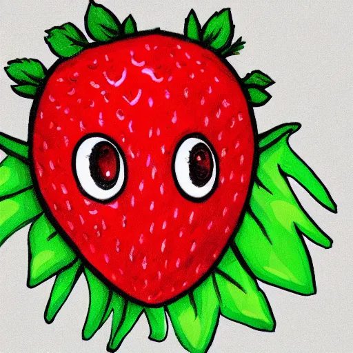 Prompt: strawberry monster trending on artstation