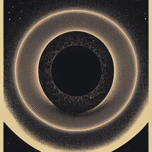 Image similar to the earth as a grain of sand in the vast void of the multiverse, flat design, screen print by kawase Hasui and Dan hillier, 8k, artstation