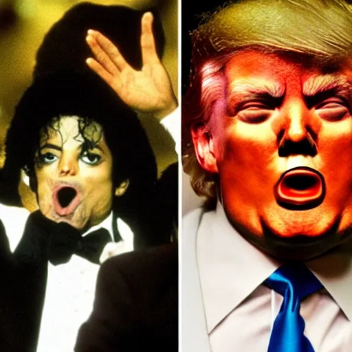 Image similar to donald trump licking face of michael jackson