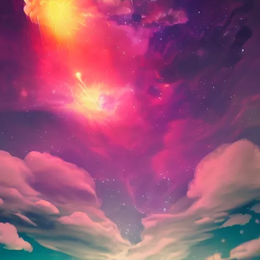 Image similar to clouds, nebulae, starburst, neon colors, dreamy, phone wallpaper, 4 k, unreal engine, artstation, colorful, beautiful