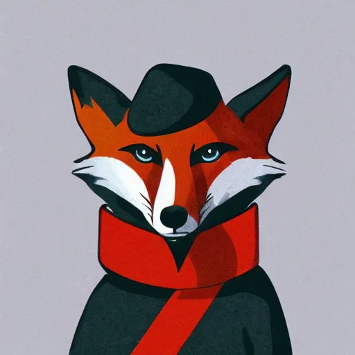 Image similar to fox animal dressed as a soldier in the style of a patriotic propaganda poster