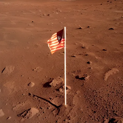 Image similar to a flag planted on mars