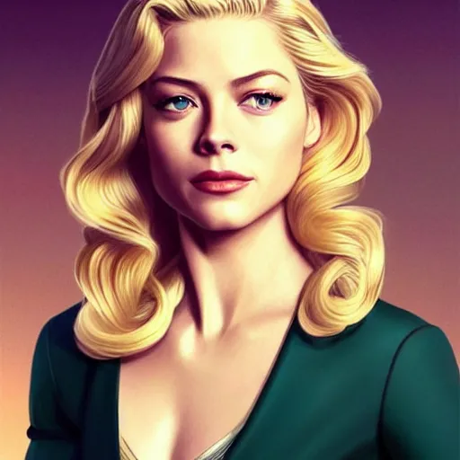 Prompt: A combination of Katheryn Winnick's and Grace Kelly's and Kristin Kreuk's faces with blonde hair as Captain Marvel, western, D&D, fantasy, intricate, elegant, highly detailed, digital painting, artstation, concept art, matte, sharp focus, illustration, art by Artgerm and Greg Rutkowski and Alphonse Mucha
