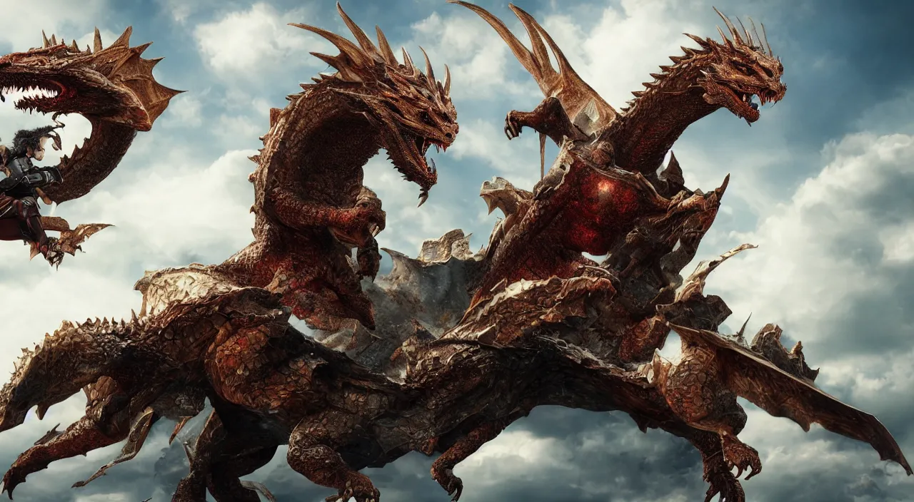 Prompt: Robert Downey Jr. riding a dragon, photorealistic, 4k,