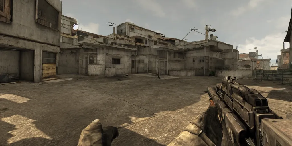 Image similar to still frame from the video game counter strike : global offensive, award - winning, stunningly realistic, volumetric lighting, coherent, no artifacts, cinematic, atmospheric, studio quality