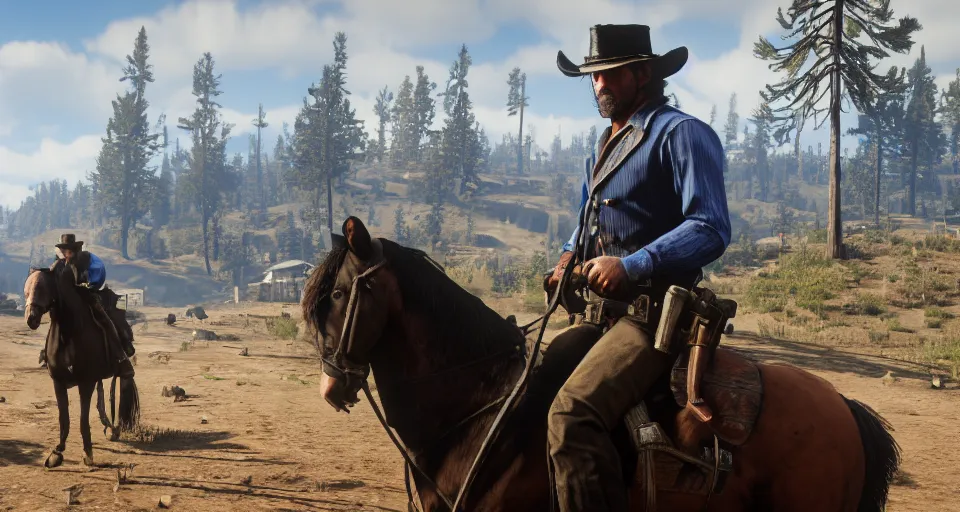 Image similar to red dead redemption 2, high detailed, 4 k, screenshot